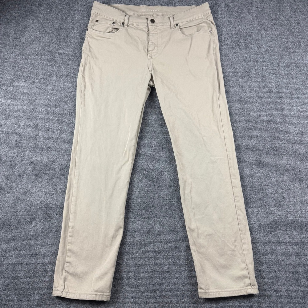 Mott & Bow Jeans Mens 36x32 Khaki Slim Fit Cotton Stretch Twill Chino Pants